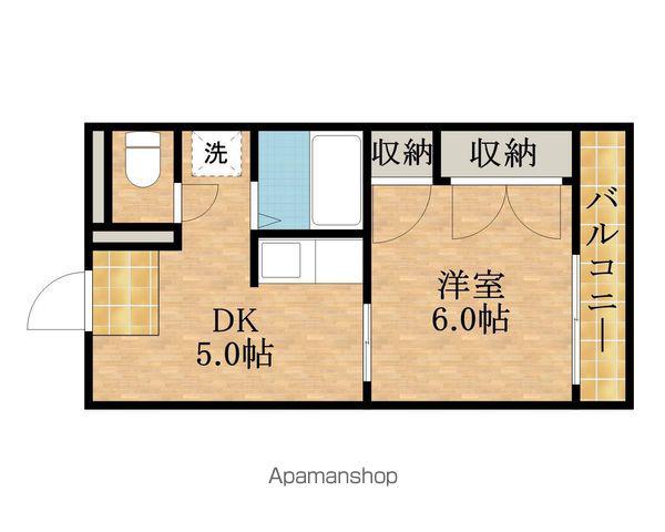 南海電鉄南海本線 泉大津駅 徒歩7分 2階建 築28年(1DK/1階)の間取り写真