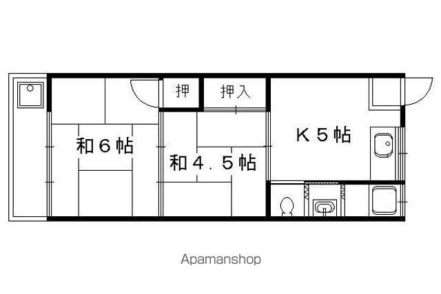 弥栄マンション2(2K/1階)の間取り写真