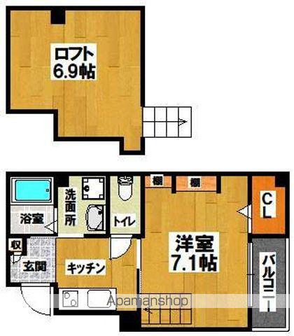 エヌエムスワサントドゥウエスト(1K/4階)の間取り写真