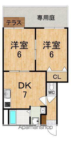 アーバン西大和3号(2DK/1階)の間取り写真