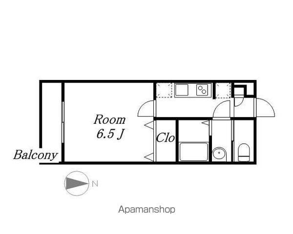 ラシャルール千成(1K/1階)の間取り写真