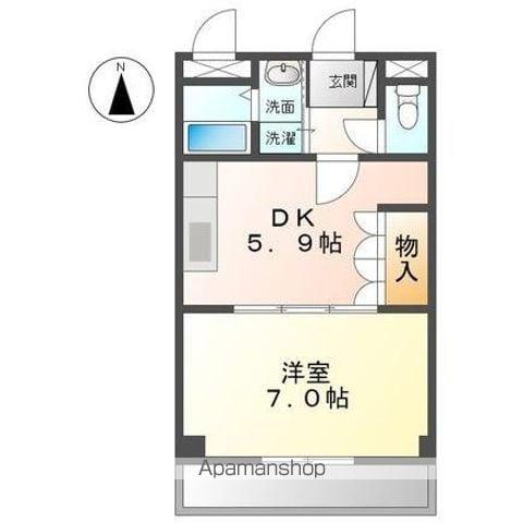 プランドール(1DK/2階)の間取り写真