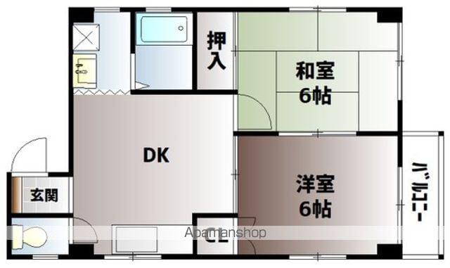 田口コーポⅠ(2DK/2階)の間取り写真