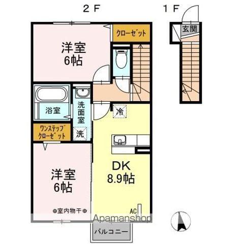 ウィル B(2DK/2階)の間取り写真