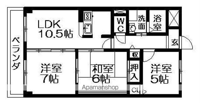 イースト(3LDK/1階)の間取り写真