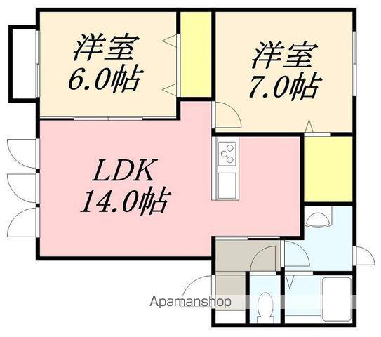 ペアコート七重浜(2LDK/2階)の間取り写真