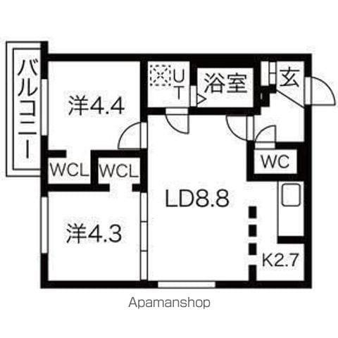 スプレンドールノルド20(2LDK/1階)の間取り写真