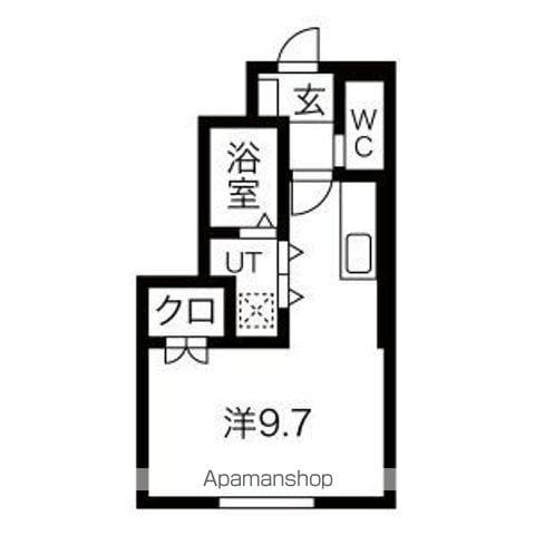 ル・メイユール東宮野目B棟(ワンルーム/1階)の間取り写真
