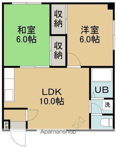 クレイドル大川(2DK/3階)の間取り写真