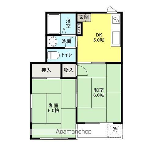 第二双葉ハイツ(2DK/3階)の間取り写真