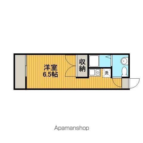 フィールⅡ(ワンルーム/2階)の間取り写真