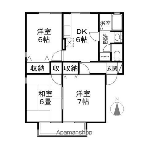 ルピナス風間(3DK/2階)の間取り写真