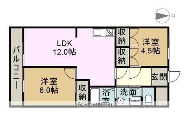 マイプレイス観音(2LDK/1階)の間取り写真