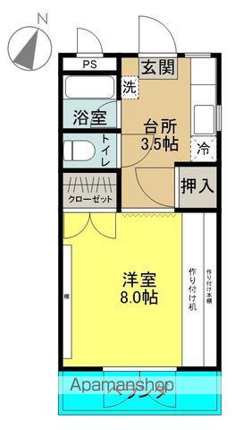 コーポ自由ヶ丘ダーツ(1K/2階)の間取り写真