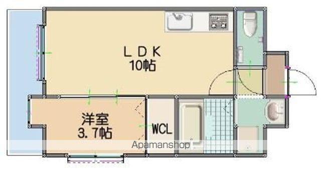 ルッシェ竹下駅前(1LDK/3階)の間取り写真