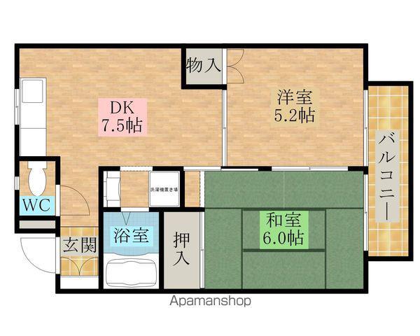 ファーストハイム土生(2DK/2階)の間取り写真