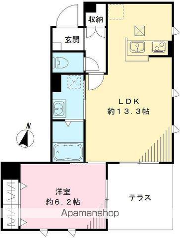 クリア中目黒(1LDK/1階)の間取り写真