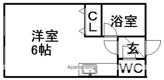 エーエムエスⅡ(ワンルーム/1階)の間取り写真