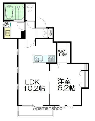 ミルキーウェイ(1LDK/1階)の間取り写真