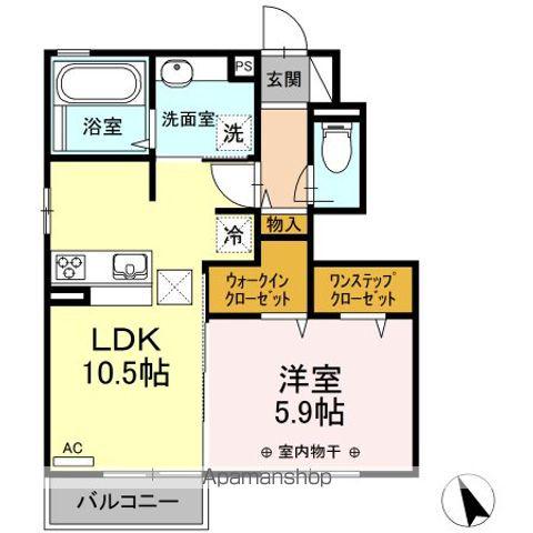 ヴェルデ(1LDK/1階)の間取り写真