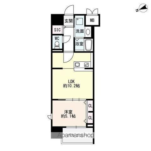 ザ・シンフォニア新栄THE SINFONIA SHINSAKA(1LDK/11階)の間取り写真