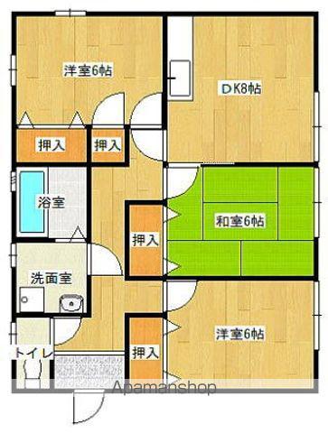 鹿児島本線 筑後船小屋駅 徒歩13分 1階建 築33年(3DK)の間取り写真