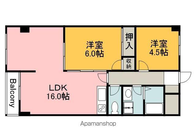 ウイング88(2LDK/4階)の間取り写真