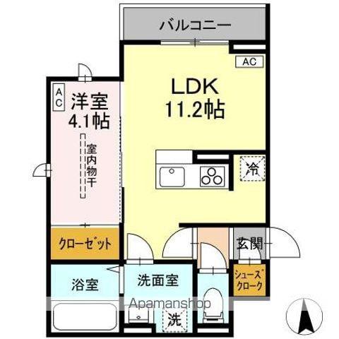 D-ROOM荒井一丁目(1LDK/2階)の間取り写真