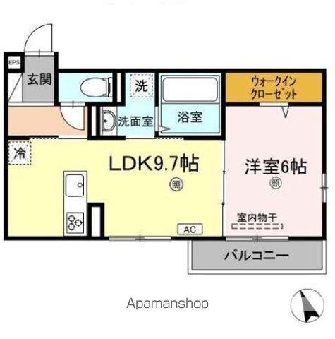 ノクターン Ⅰ棟(1LDK/2階)の間取り写真