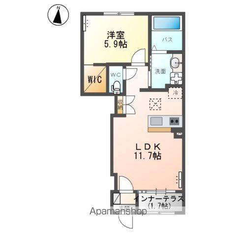 パーチェミノクラ(1LDK/1階)の間取り写真