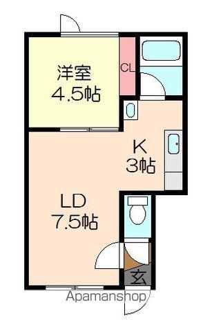 OAKXI(1LDK/1階)の間取り写真
