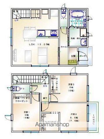 牟岐線 文化の森駅 徒歩15分 2階建 築1年(3LDK)の間取り写真
