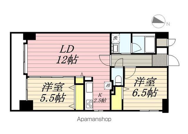 ラディア近代美術館前(2LDK/6階)の間取り写真