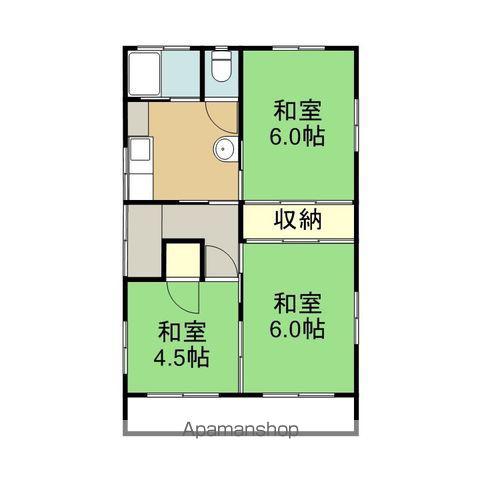 静岡県沼津市 2階建 築53年(3DK)の間取り写真