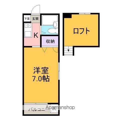イーストⅡ(ワンルーム/1階)の間取り写真