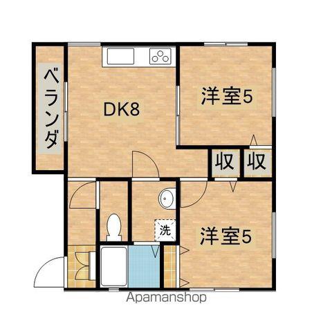 スマイリア西越(2DK/1階)の間取り写真