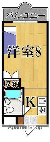 マンション万葉Ⅱ(1K/2階)の間取り写真