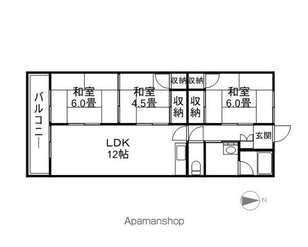 岡田ハイム(3LDK/2階)の間取り写真