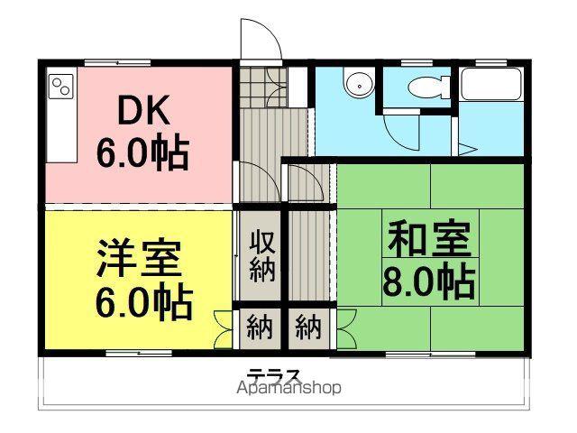 イズミハイツ(2DK/1階)の間取り写真