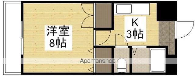 サンツボイⅢ(1K/4階)の間取り写真
