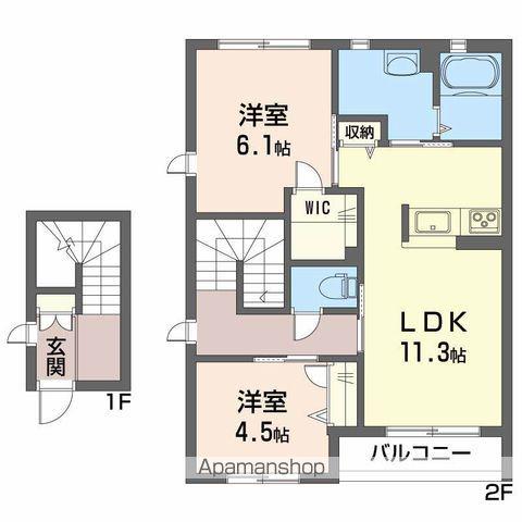 シャーメゾン・ユイナ B棟(2LDK/2階)の間取り写真