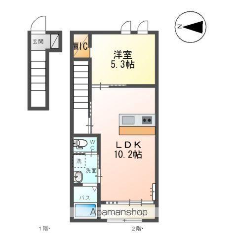 シルバーフォックス(1LDK/2階)の間取り写真