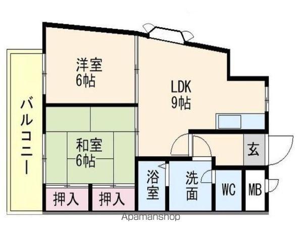 シーガル姪浜(2DK/8階)の間取り写真