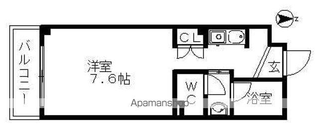 グランドシャトーK1(1K/1階)の間取り写真