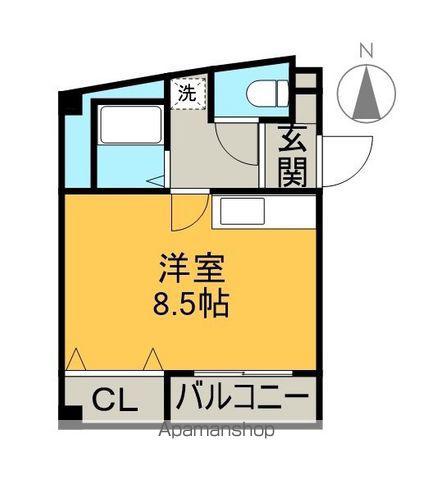 ウエストベルジュ(ワンルーム/3階)の間取り写真