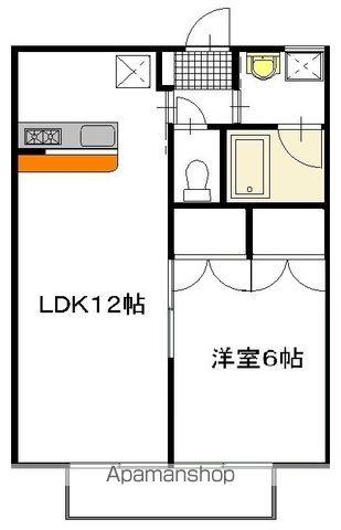 ガーデンクレス(1LDK/2階)の間取り写真