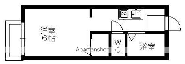 ビーライン(1K/2階)の間取り写真