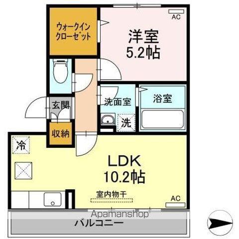 桜 サライ(1LDK/1階)の間取り写真