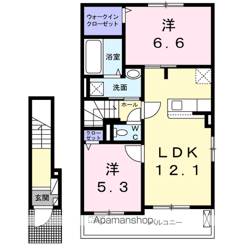 ルタンS Ⅰ(2LDK/2階)の間取り写真