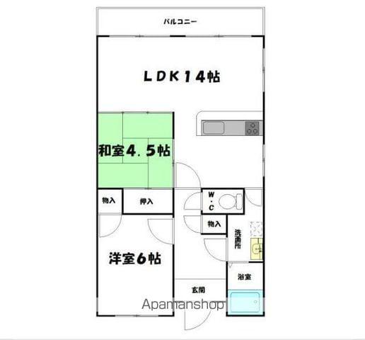 ヌーベルバーグイヌイ(2LDK/3階)の間取り写真